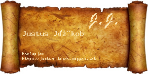 Justus Jákob névjegykártya